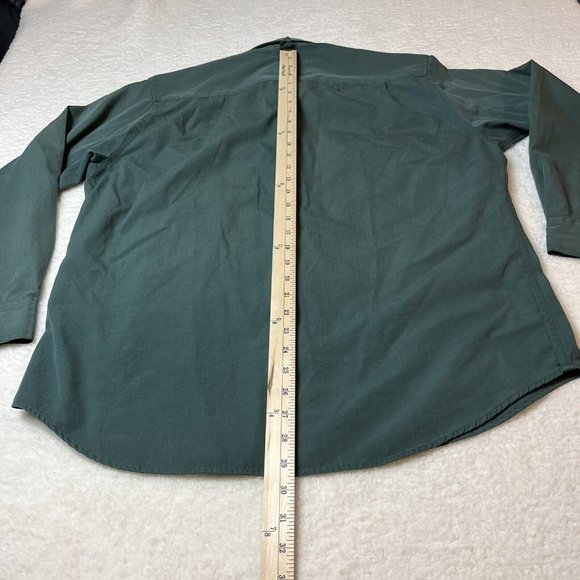 Cabelas Vintage Shirt Mens Large Green Long Sleeve Button Down Safari FADED - Picture 9 of 9